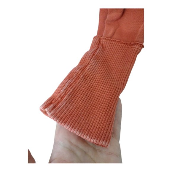 Free People Brentwood Cotton Cardigan Orange XS - Picture 3 of 10